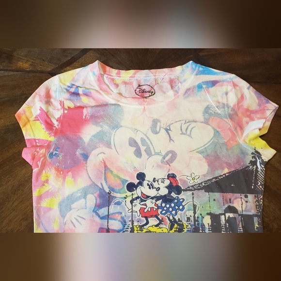 Disney Womens Size XL Mickey & Minnie Graphic T-Shirt - Multicolor - Picture 3 of 11